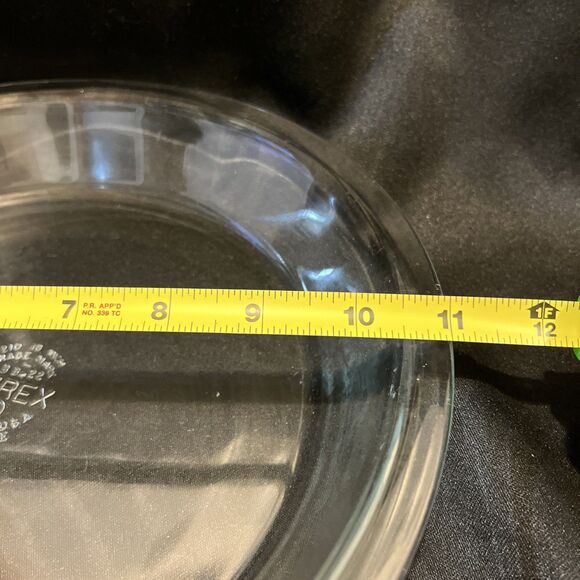 Vintage PYREX Pie Plate #209 Clear Glass 11” Curved  Rim Dessert Dish Great Con. - Picture 5 of 8